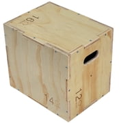 FitVids 16"x14"x12" Wooden Plyo Box Jump Exercise Platform, Workout Equipment for Home Gym