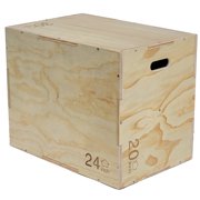 FitVids 20"x24"x30" Wooden Plyo Box Jump Exercise Platform, Workout Equipment for Home Gym
