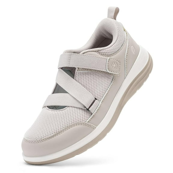 FitVille Comfortable Walking Shoes for Women with Adjustable Strap for Swollen Feet, Wide Diabetic Shoes