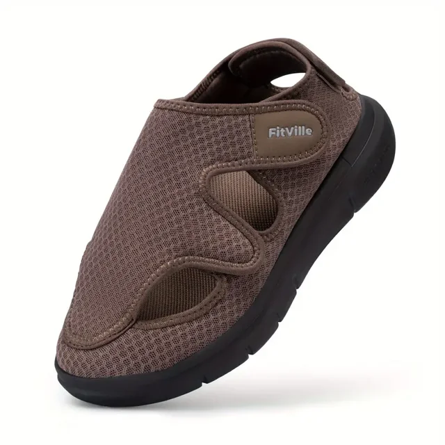 FitVille Diabetic Sandals for Men Extra Wide Width with Arch Support