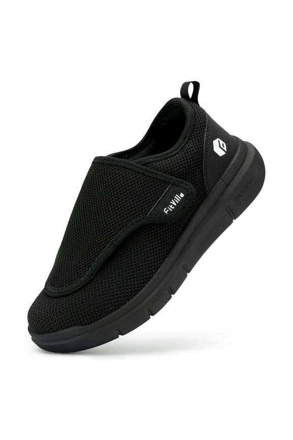 Diabetic Shoes for Men Extra Wide Orthopedic Shoes for Swollen Foot, Black, Size 12 x-Wide