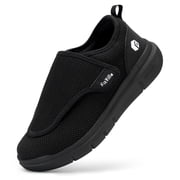 FitVille Diabetic Shoes for Men Extra Wide Walking Shoes for Swollen Foot, Black, 9.5 x-Wide