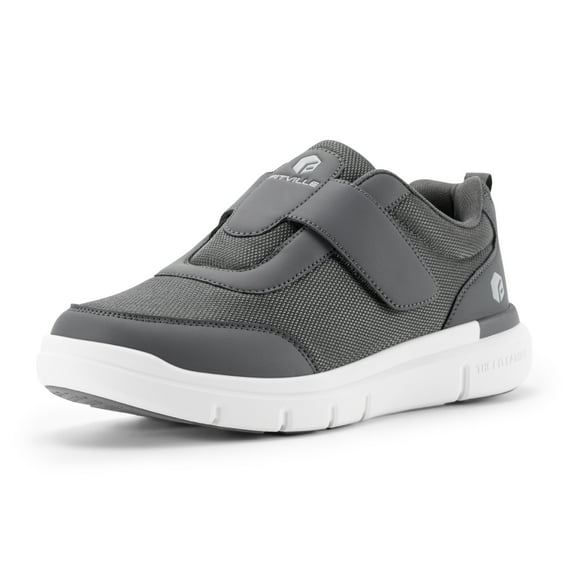 FitVille Diabetic Shoes for Men Extra Wide Walking Shoes for foot Pain Relief, Moon Gray, 8 x-Wide