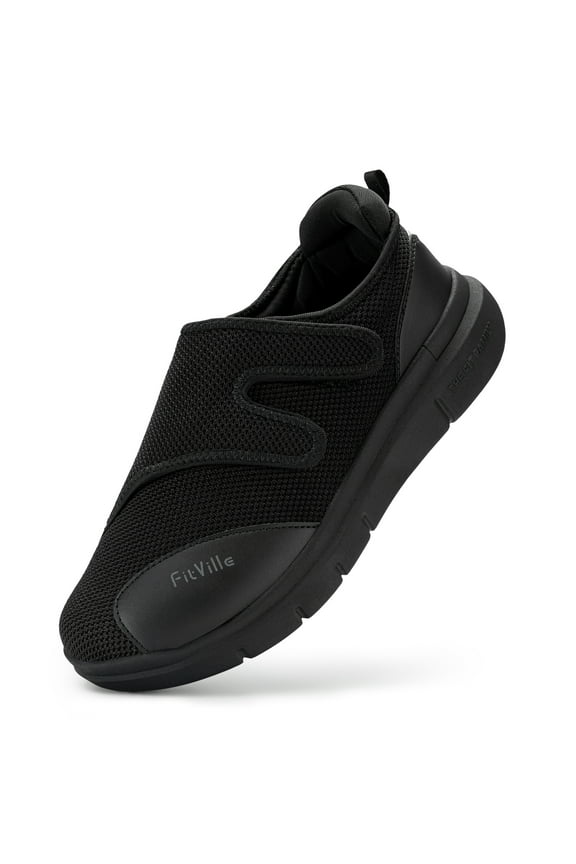 Diabetic Shoes for Men Extra Wide Width Orthopedic Walking Sneakers, Black, 10.5 x-Wide