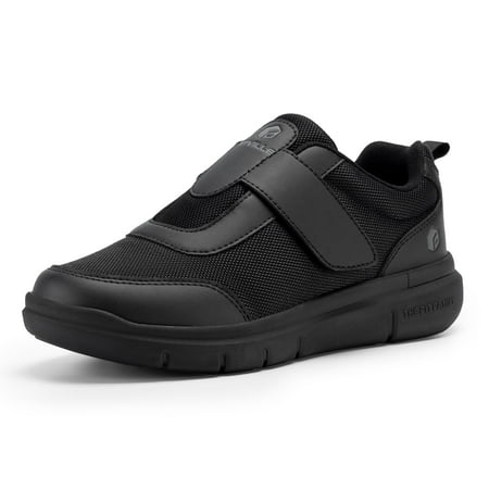FitVille Diabetic Shoes for Men Extra Extra Wide Orthopedic Walking Shoes for Swollen Foot, Jet Black, 10 Xx-Wide