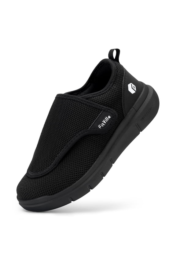 Diabetic Shoes for Men Wide Width Walking Shoes Sneakers for Elderly Swollen Foot , Black, 9 Wide