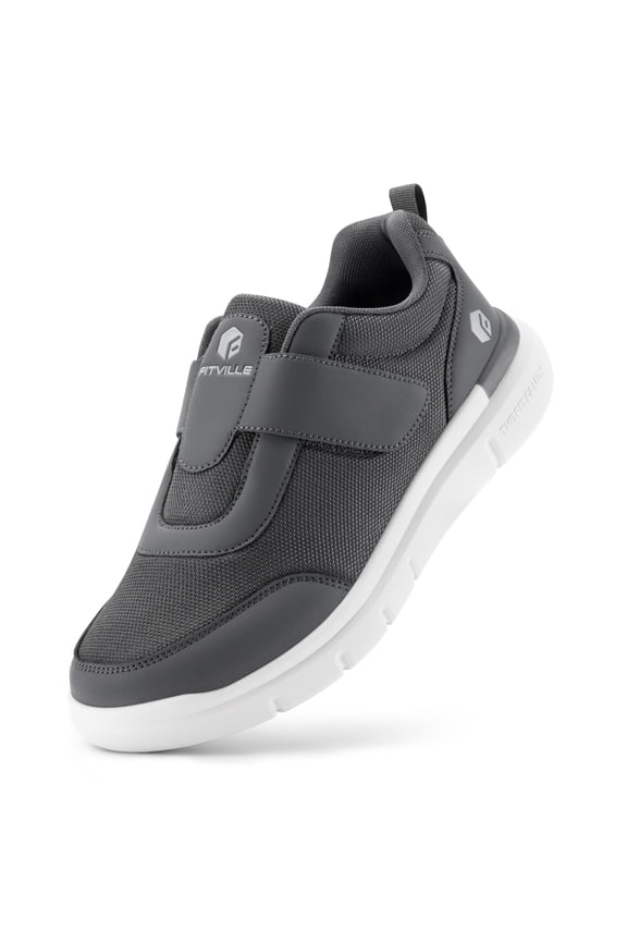 Diabetic Shoes for Men Wide Width Walking Shoes for foot Pain Relief, Moon Gray, 9 Wide