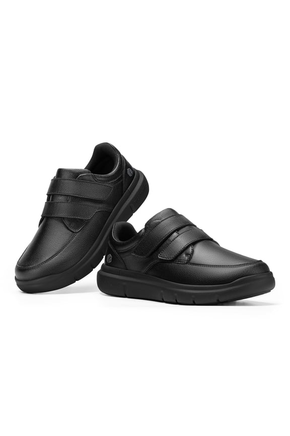 Extra Wide Diabetic Shoes for Men Walking Comfortable Dress Business Casual Oxford Shoes, Jet Black