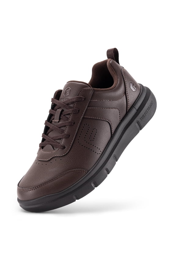 Extra Wide Men Casual Dress Shoes Wide Walking Shoes Leather Shoes for Men Comfortable Lace-up Business Casual Sneaker