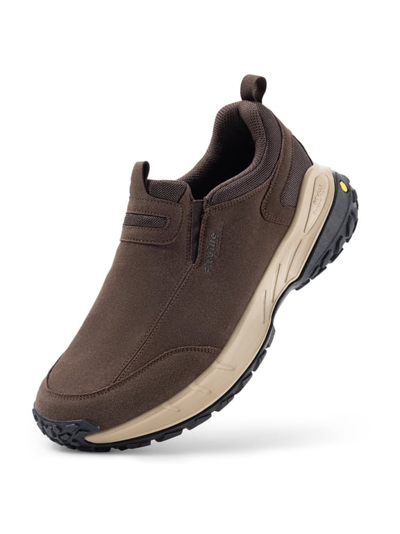 Extra Wide Mens Slip on Hiking Shoes Trekking Loafer with Arch Support