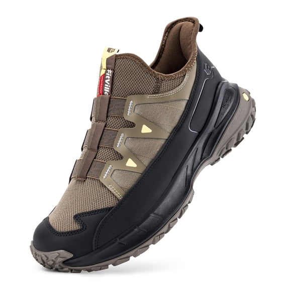 FitVille Extra Wide Mens Sneakers Slip-on Shoes, Slip Resistant Hiking Walking Shoes with Arch Support & Wide Toe Box