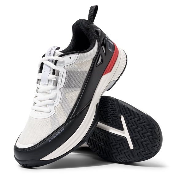 FitVille Wide Tennis Shoes for Men Pickleball Shoes Lightweight Breathable All Court Athletic Shoes with Arch Support & Wide Toe Box