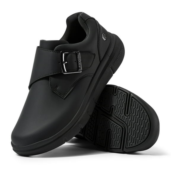 FitVille Extra Wide Mens Casual Oxford Shoes Diabetic Shoes for Men Swollen Foot, Black, 11.5 x-Wide