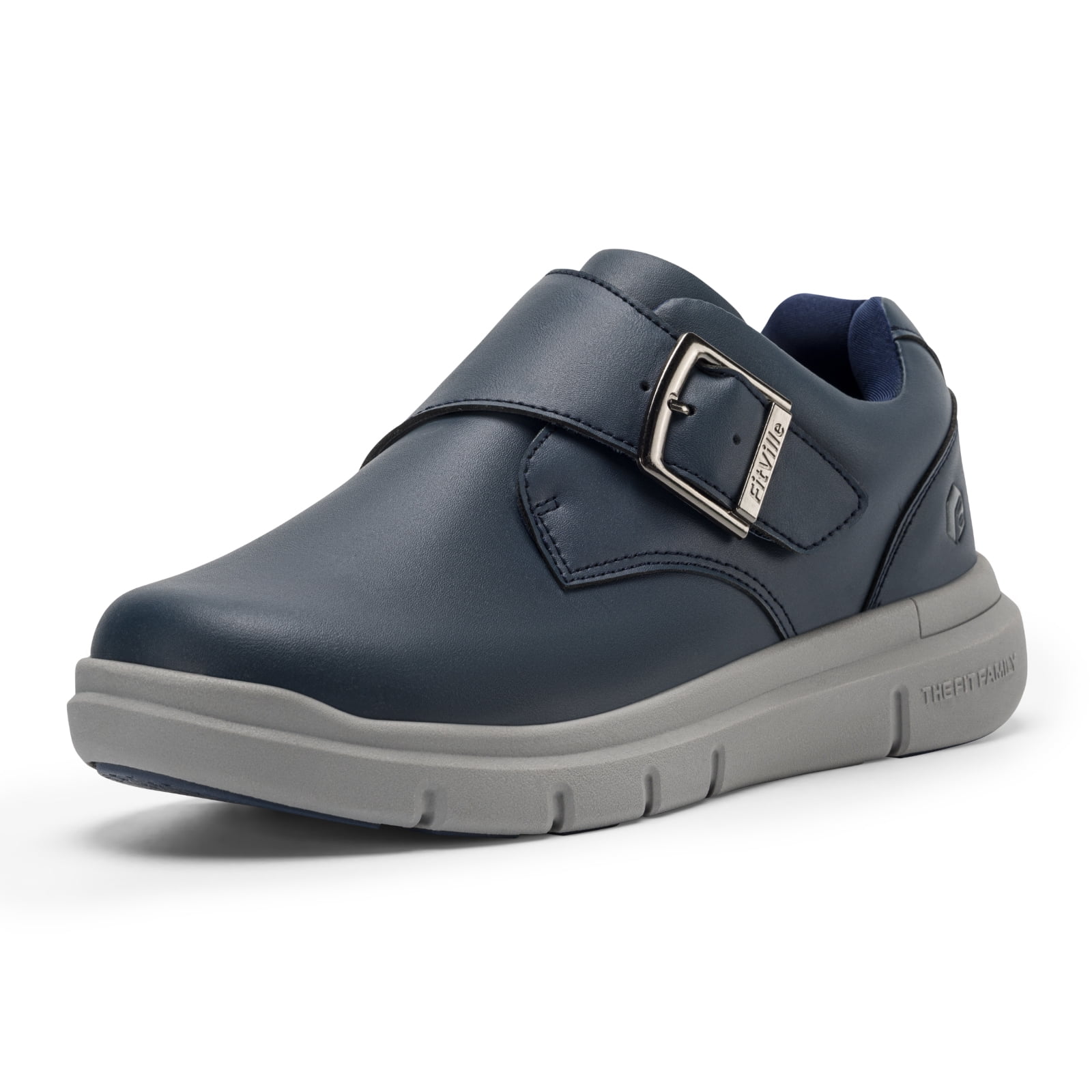 FitVille Mens 10.5 EEW Extra Wide Diabetic Walking Shoes Hook Loop Navy FitVille Extra Wide Diabetic Shoes for Men Adjustable  main image 4