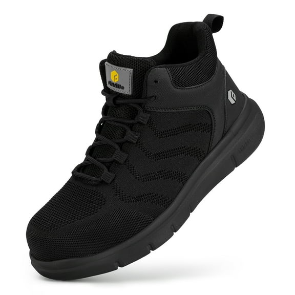 FitVille Extra Wide Work Boots for Men Composite Steel Toe Safety Boots High Top Work Shoes for Men
