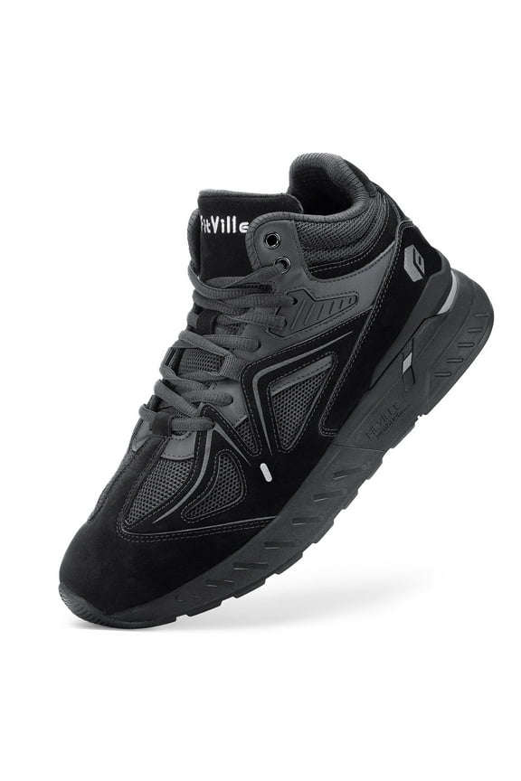 Mens Wide Shoes High-top Basketball Shoes Sneakers for Men with Arch Support, All Black, 14 Wide