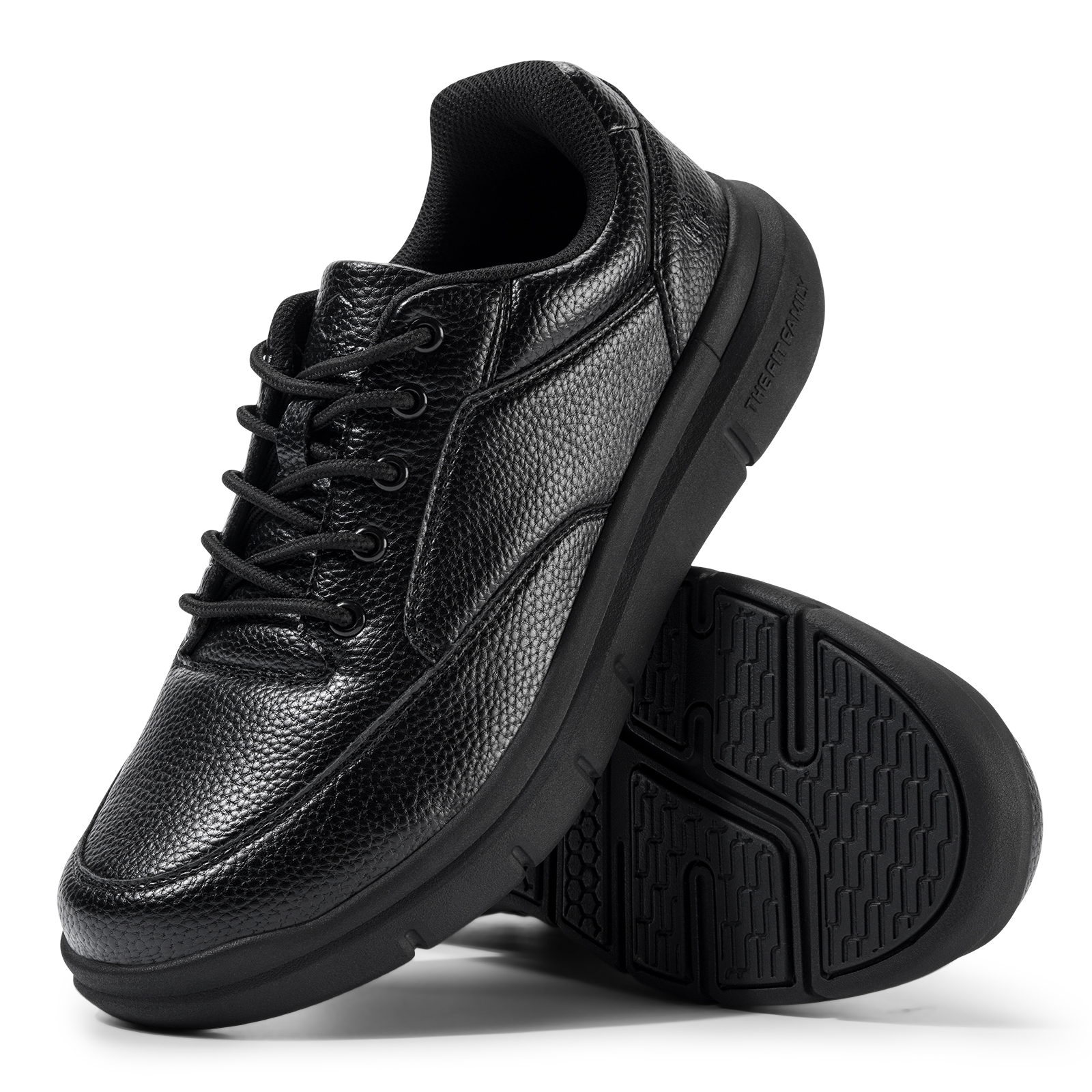 FitVille Mens Extra Wide Oxford Shoes Walking Shoes Casual Dress Sneakers with Arch Support, Black, 14 x-Wide