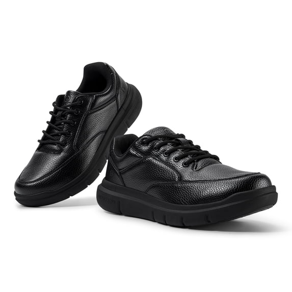 FitVille Men Wide Oxford Shoes Casual Dress Shoes with Arch Support, Black, 9.5 Wide