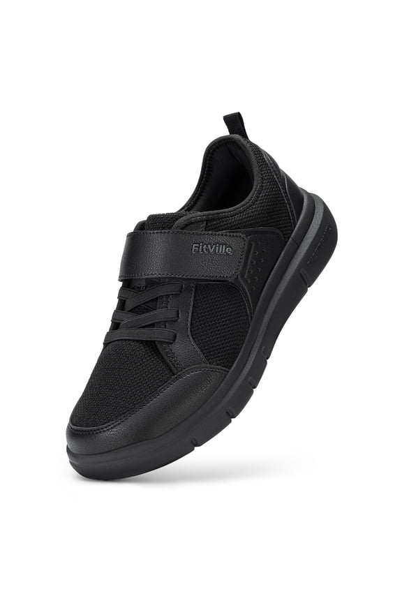 Men's Extra Wide Fit Hook&Loop Walking Shoes Slip-Resistant Casual Shoes For Foot Pain Relief