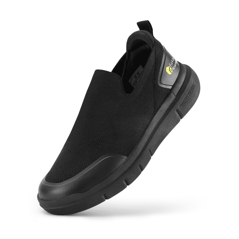 FitVille Mens Slip on Shoes Wide Width Lightweight Breathable Boat Shoes for Men Black 10.5 x Wide