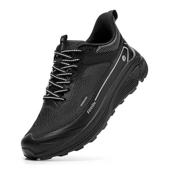 FitVille Men's Extra Wide Trail Running Shoes, Breathable Lightweight Sneakers for Men with Arch Support
