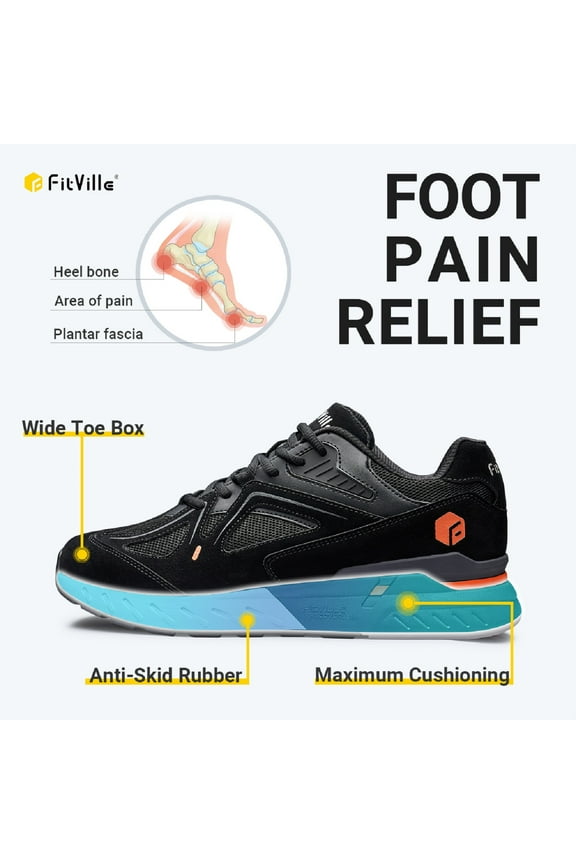 Men's Extra Wide Walking Shoes Casual Comfortable Sneakers Rebore Core (Black, 10 X-Wide)