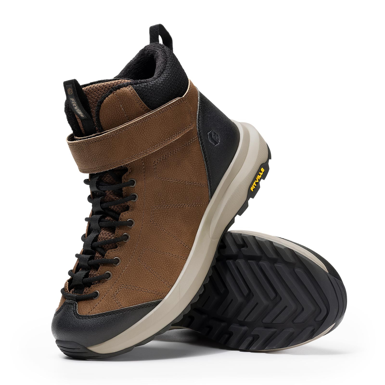 FitVille Men's Extra Wide Warm Fur Lining Winter Snow Boots Non-Slip ...