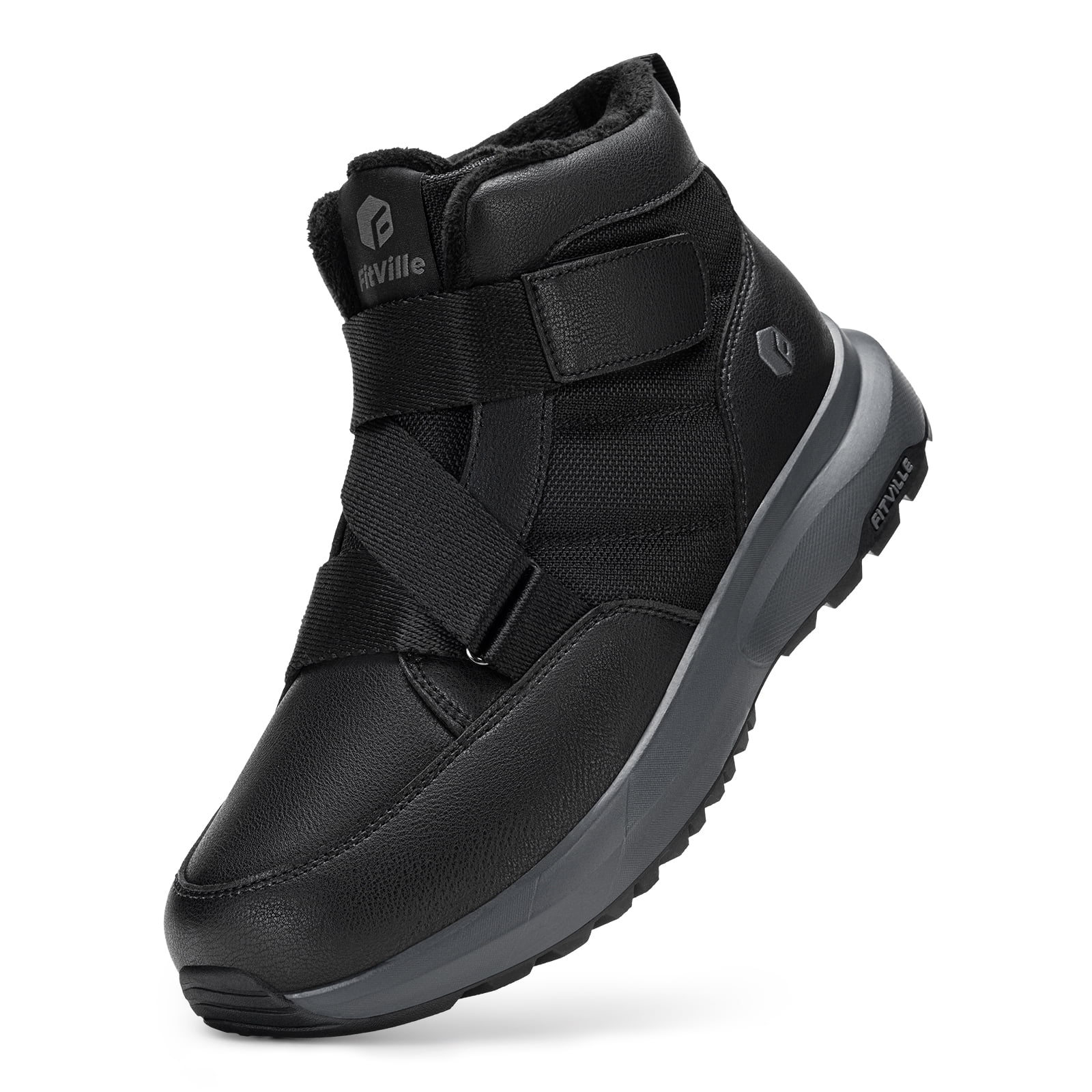 FitVille Men's Extra Wide Width Slip On Winter Snow Boots Warm Lined ...