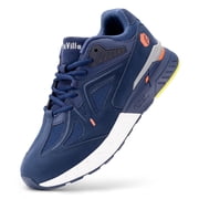 FitVille Extra Wide Mens Walking Shoes Sneakers for Men with Arch Support, Majolica Blue, 9.5 x-Wide