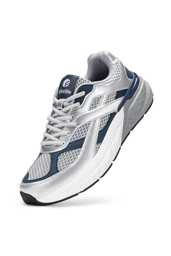 Men's Wide Walking Shoes with Arch Support for Flat Feet Heel Pain Relief Plantar Fasciitis