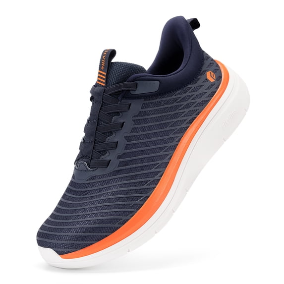 FitVille Men's Slip-On Walking Shoes Extra wide & Platform For Foot Pain Relief-Cloud Wanderer V21