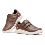 FitVille Mens Slip-Resistant Wide Casual Dress Shoes with Adjustable Fit Comfort Dress Shoes with Hook & Loop For Men