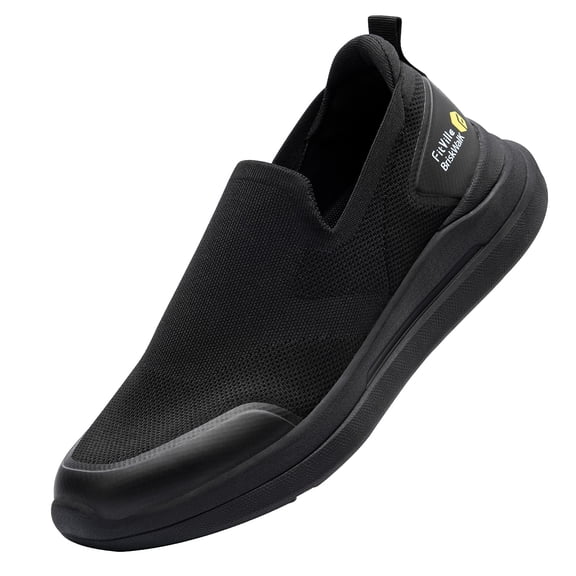FitVille Men's Slip-on Walking Shoes Wide Casual Shoes For Plantar Fasciitis Foot Pain Relief - BriskWalk