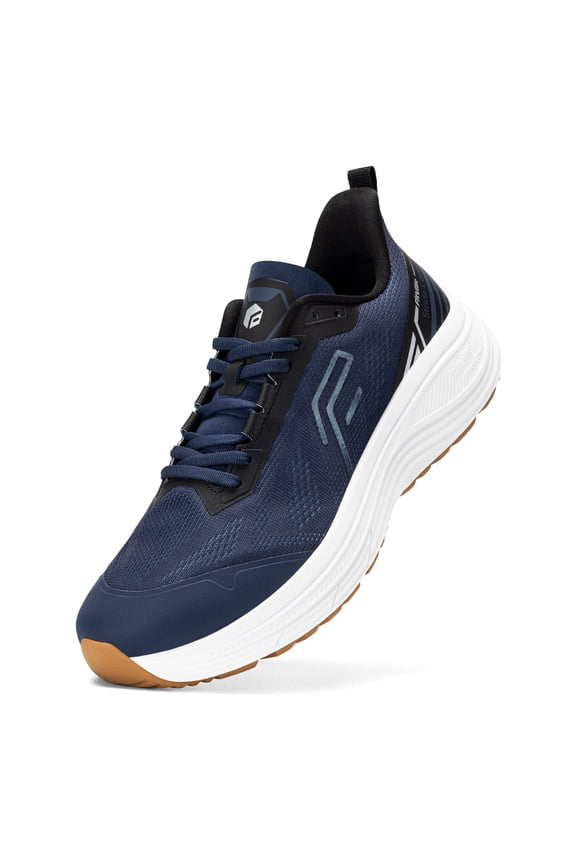 Men's Wide Fit Running Shoes Thick-Sole Upgraded Arch Support Shoes With Rebound Cushioning & Slip - Resistant Outsole