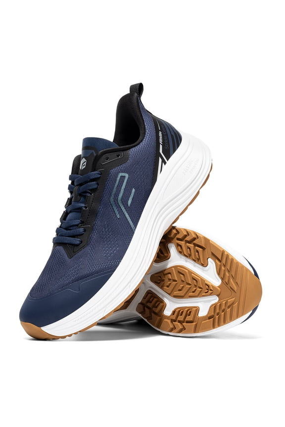 Men's Wide Fit Slip-Resistant Running Shoes Thick-Sole Upgraded Arch Support Shoes for Men