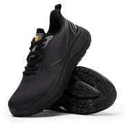 FitVille Men's Wide Fit Slip - Resistant Running Shoes Thick-Sole Upgraded Arch Support Shoes with Rebound Cushioning for Men