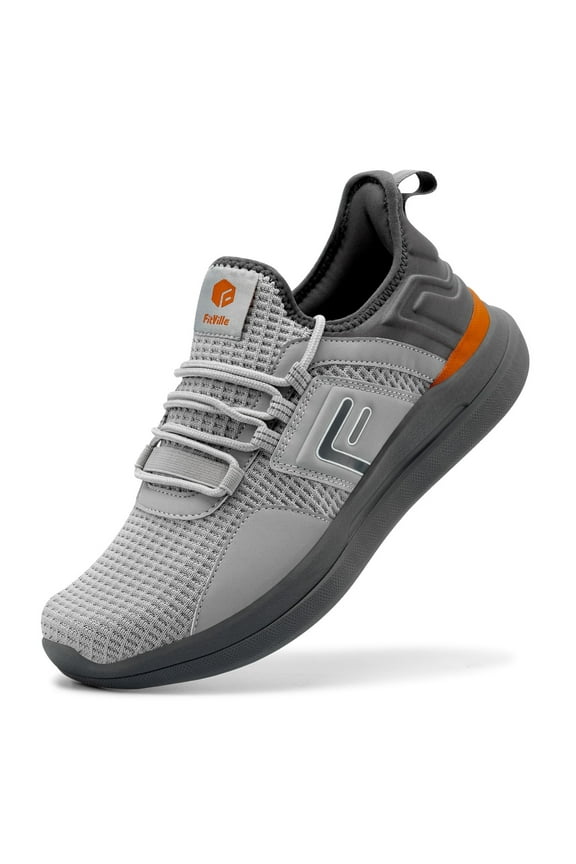 Men's Wide Road Running Shoes, Lightweight Breathable Athletic Sneakers, Gray, 8.5 Wide