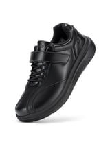 FitVille Men's Wide Slip-Resistant Diabetic Shoes for Men Arch Support Adjustable Dress Shoes for Swollen Foot
