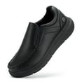 thumbnail image 1 of FitVille Men's Wide Slip on Casual Dress Shoes Leather Loafers, Black, 9 Wide, 1 of 6