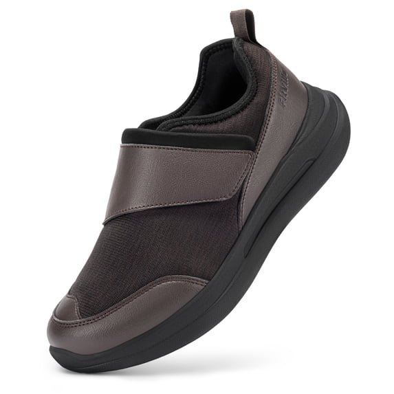 FitVille Men's Wide Toe Box Walking Shoes Arch Support Cushioned Breathable Diabetic Shoes for Men