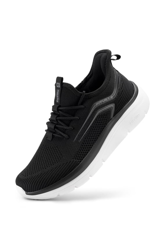 Men's Extra Wide Walking Shoes Athletic Sneakers Lightweight for Hands Free, Black, 10.5 x-Wide