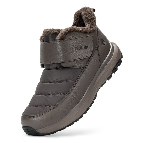 FitVille Men's Wide Waterproof Winter Snow Boots Fur Lining Winter Boots For Men With Heat Lock Technology For Outdoor