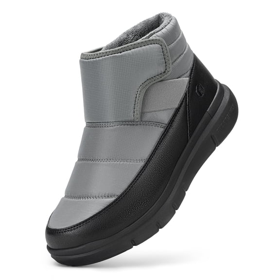 FitVille Men's Wide Width Warm Fur Lining Winter Snow Boots Water Resistant Snow Boots Lightweight Winter Boots For Men