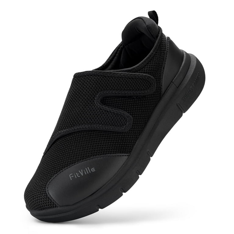 New! Youyun Mens 12 orthopedic memory foam slip on athletic shoes black Amazon.com | youyun Diabetic Shoes for Men Wide Width  main image 4