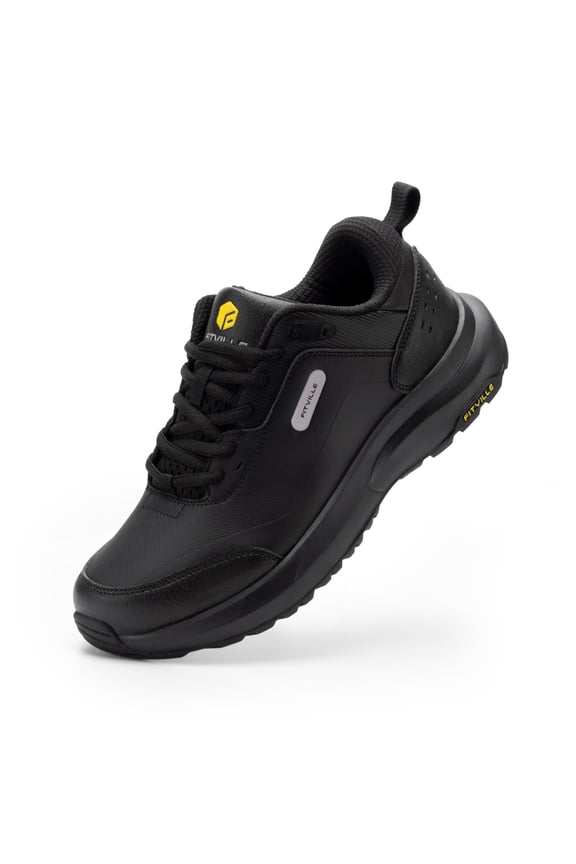 Mens Extra Wide Hiking Shoes Outdoor Low-Top Waterproof Walking Shoes with Arch Support