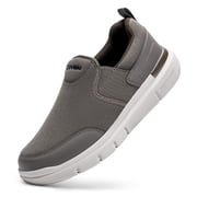 Mens Extra Wide Slip on Casual Loafers Lightweight Breathable Walking Shoes, Stone Taupe/Brown, 12 X-Wide