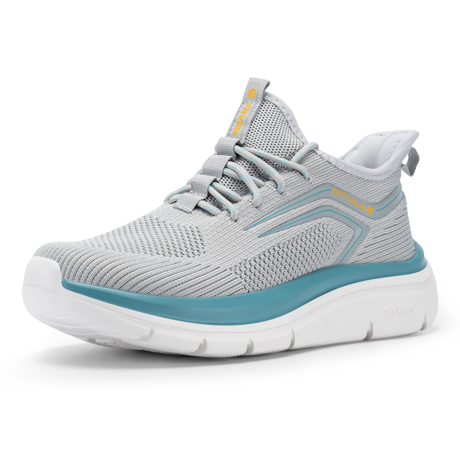 FitVille Extra Brede Wandelschoenen voor Heren Lichte Casual Sneakers
