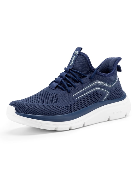 Mens Extra Wide Walking Shoes Lightweight Hands Free Sneakers for Men, Dark Blue, 11.5 x-Wide