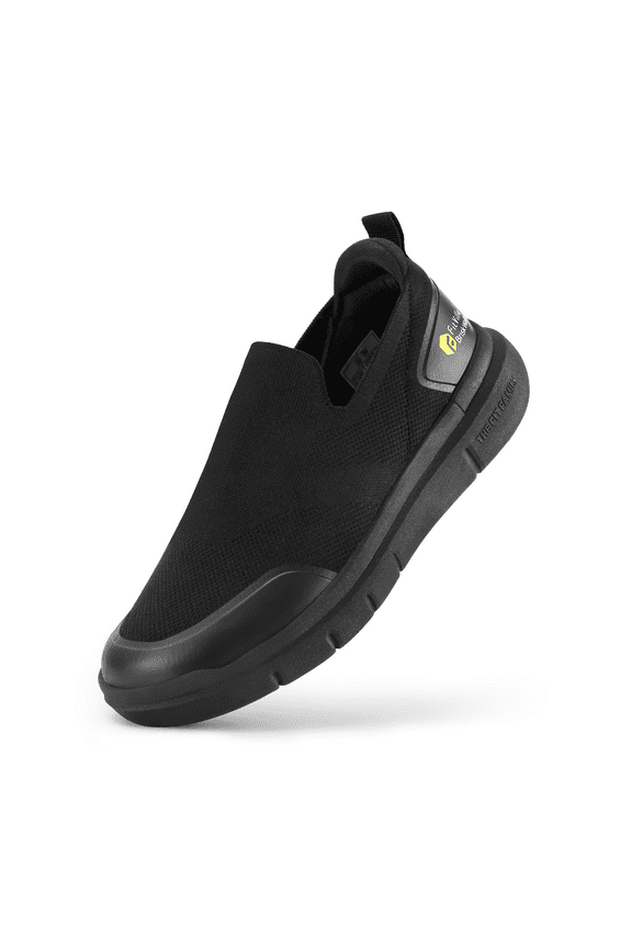 Mens Slip on Shoes Wide Width for Plantar Fasciitis Foot Pain Relief, Black, 11.5 x-Wide