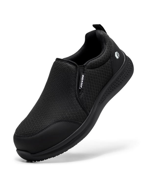 Men's Composite Toe Slip On Safety Shoes Wide Puncture Resistant Work Shoes